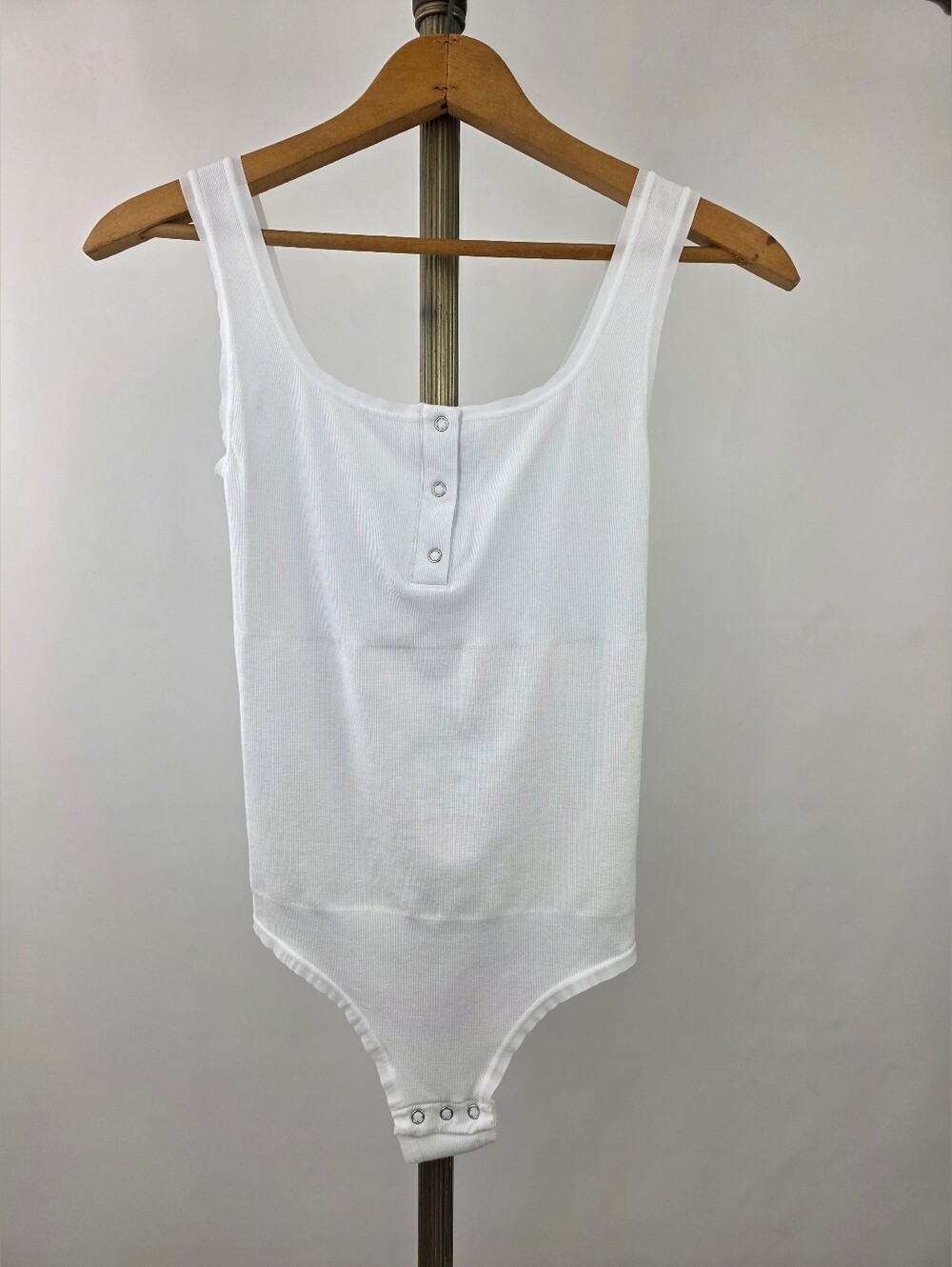 Popilush Women's White Button Front Shapewear Tummy Control Bodysuit Size XS/S - Picture 6 of 11